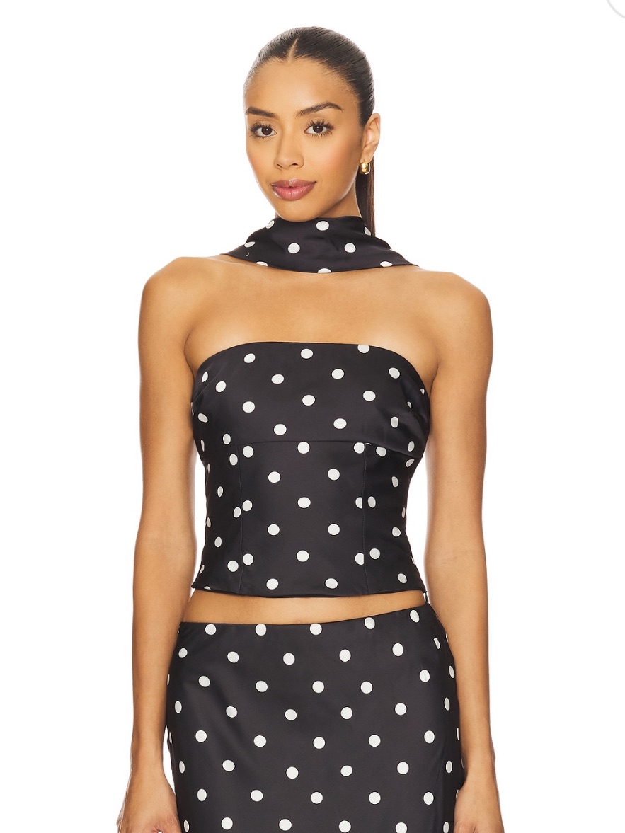 Polka Dot Halter Top - Black & White
